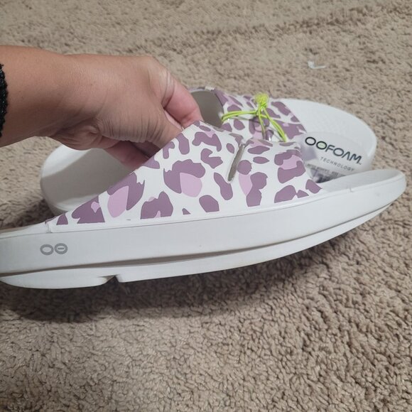 Womens OOFOS OOFOAM OOAH Limited Rose Leopard Style 1103 Slide Sandals Size 11 - Picture 7 of 7
